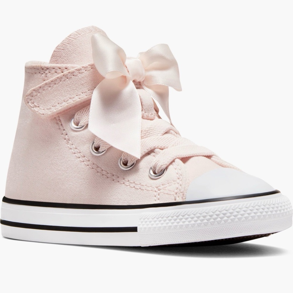Converse Light Pink High-Top Sneakers with Bow
